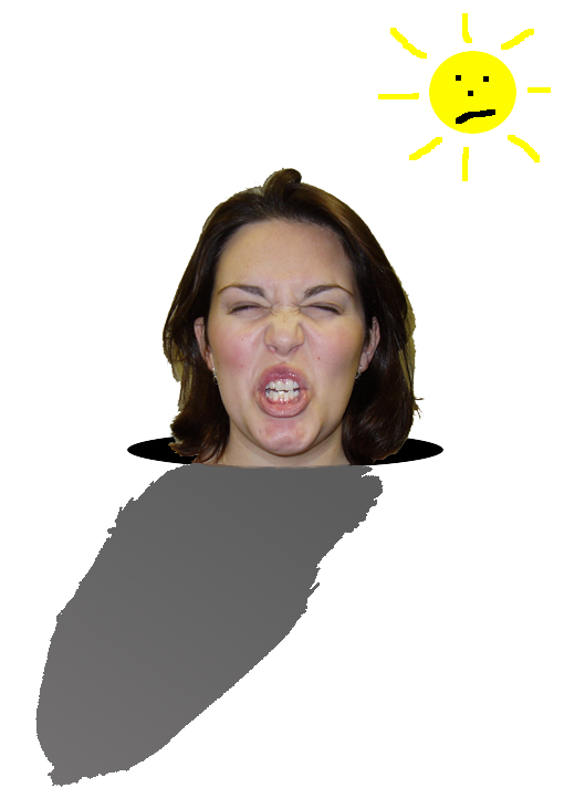 Teh Valerie sees her own shadow!